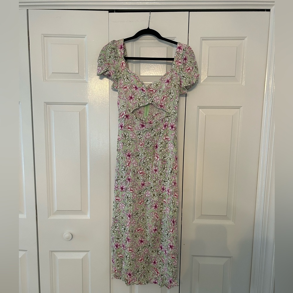 Zara Cut Out Floral Maxi with Slit